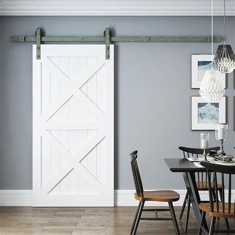 Hillman 78-3/4-in Distressed Green Patina Indoor Side Mount Single Barn ...