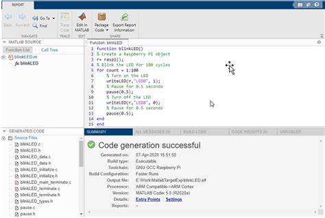 Program Raspberry Pi Using MATLAB 的图像结果