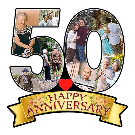 Shri Kanth Art Engineered Wood Personalized 50th Happy Anniversary Wall ...