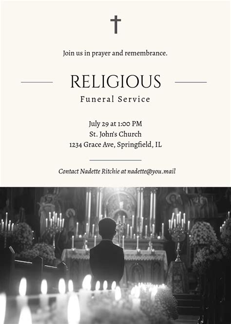 Free Funeral Wake Invitation Template to Edit Online