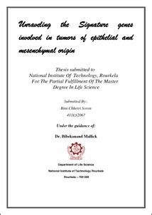 Unraveling the Signature genes involved in tumors of epithelial and ...