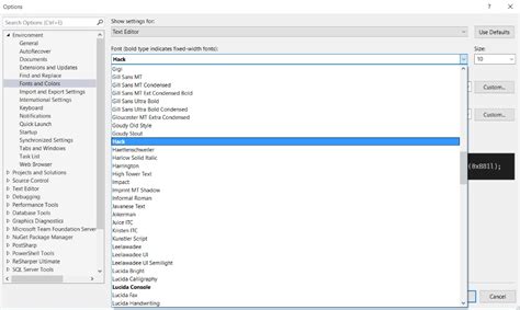Image result for Visual Studio SQL Font