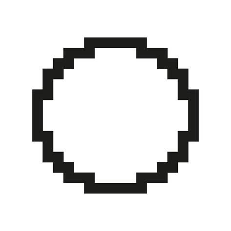 Pixel Art Empty Circle Icon. Pixelated Circle Outline Representing A ...