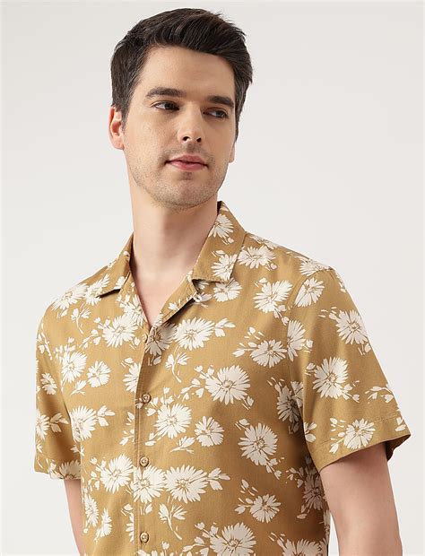 Buy Modal Blend Floral Cuban Collar Shirt at Marks & Spencer