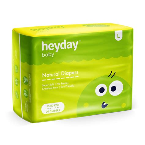 Buy Heyday Organic & Natural Baby Diapers Large Size | Quick Absorb ...
