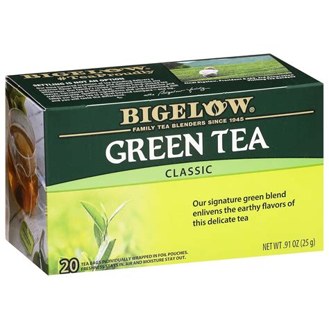 Amazon.com: Bigelow Tea Té verde clásico, té con cafeína, caja de 20 ...