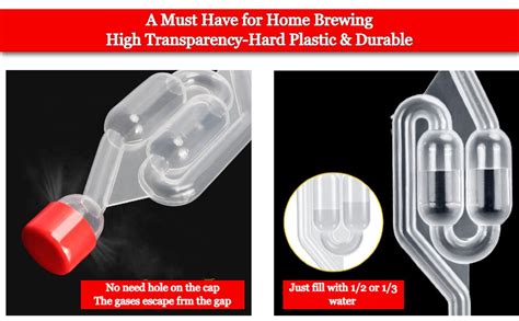 Nasmodo S-Shape Fermentation Airlock for Home Brewing Plastic Bubbler ...