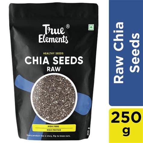 True Elements Raw Chia Seeds - Calcium & Fibre Rich, Healthy, 250 g ...