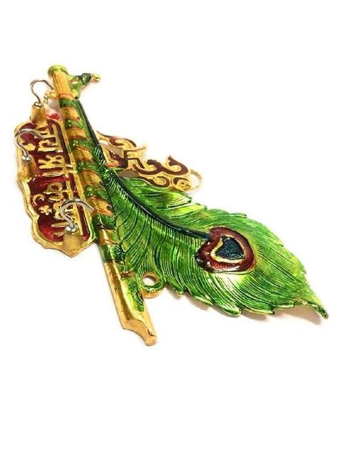 ELEVEN ART & CRAFT Lord Krishna Key Holder Mor pankh Home Decor ...