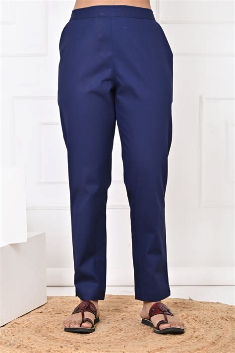 Navy Blue Straight pants – Shuddhistore