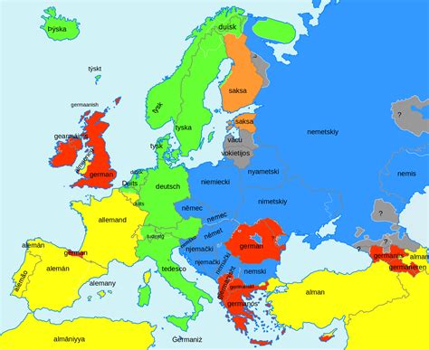 Image result for German Language Map Europe
