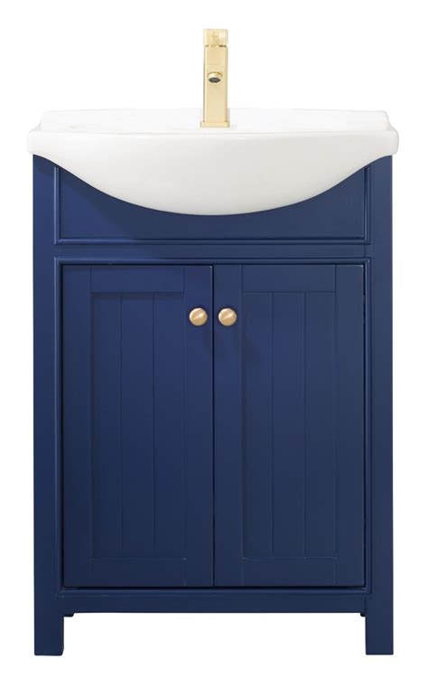 Buy Design Element Marian 24 Single Sink Bathroom Vanity in Blue ...