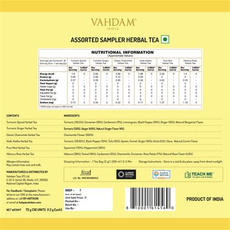 Buy Assorted Herbal Tea Sampler Gift Set - 6 x 6 Variants | VAHDAM® India