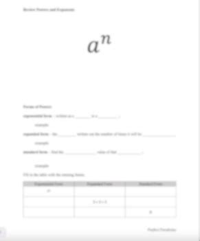 Image result for Integer Exponent Rules PDF