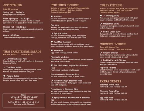 Menu - Thai Delight - Norman
