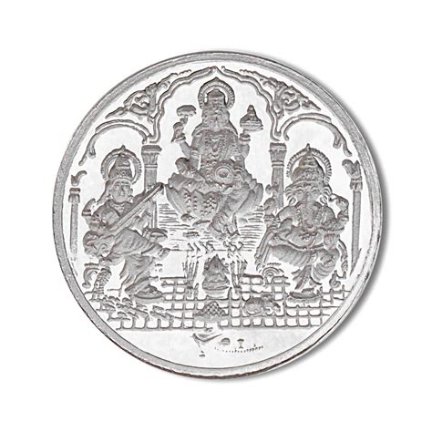 Silverwala 999 Silver Purity Ganesha + Lakshmi + Saraswathi 5 Gram Coin ...