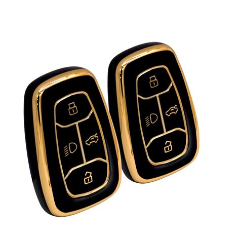 KMH TPU Gold Car Smart Key Cover Compatible for Tata Nexon, Harrier ...
