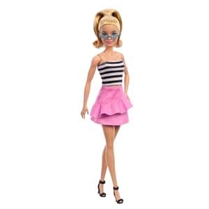 Barbie Fashionistas Doll #213, Blonde with Striped Top, Pink Skirt ...