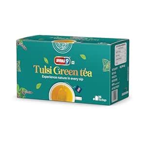 Jivraj9 Tulsi Green Tea | 25 Biodegradable Tea Bags | Herbal Green Tea ...