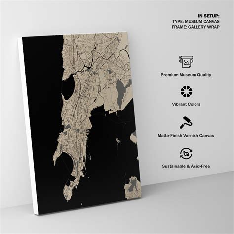 Map of the city of Mumba: Buy Premium Framed Old & Modern Map Art ...