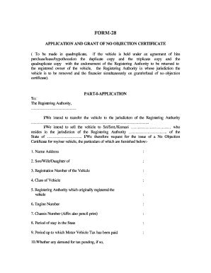 Image result for Form 28 RTO