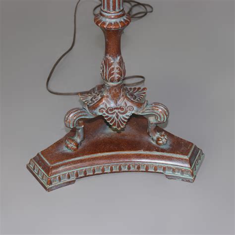 Vintage Arts and Crafts Tiffany Style Mosaic Leaded Glass Floor Lamp ...