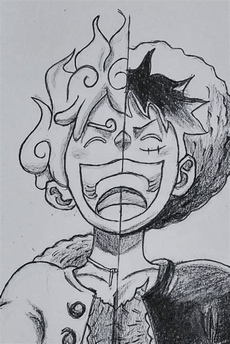 How to Draw Luffy VS Luffy Gear 5 | Easy Step-by-Step Anime Drawing Tutorial | Anime drawings ...