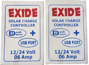 EXIDE 12/24 Volt 6 Amp pack of 2 PWM Solar Charge Controller Price in ...