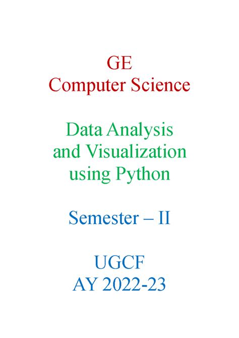 GE2a Final Exam Study Guide: Data Analysis & Visualization in Python ...