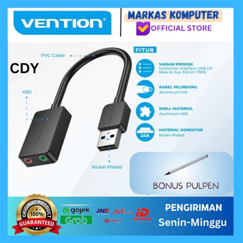 Jual Vention CDY USB Sound Card 2 lubang ( mic + headset ) - Jakarta ...