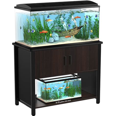 GDLF Durable Metal Fish Tank Stand with P2 MDF Cabinet, Holds 40 Gallon ...