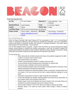 Fillable Online Job description form - ethicaljobscomau Fax Email Print ...