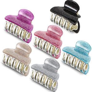 Willbond 6 Pieces Small Plastic Hair Claw Clips Acrylic Claw Hair Clip ...