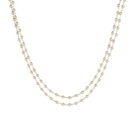 Pearl Two Layer Necklace Golden | 92.5 Silver | 22K Gold Plated