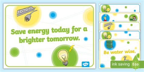 Energy-Saving Slogans Poster Display Pack KS1 - Twinkl