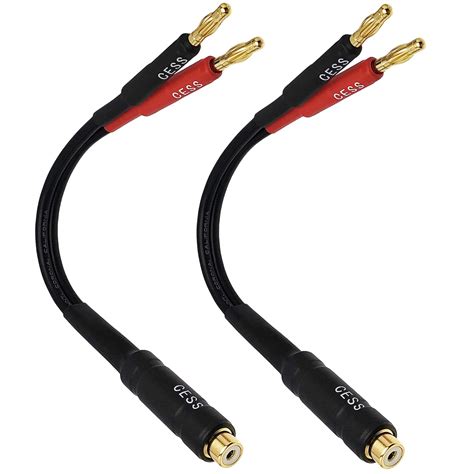 CESS-023-6i Banana Plugs to RCA Cable 6-inch, Phono Banana Speaker ...