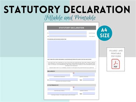Image result for Statutory Declaration Form Examples