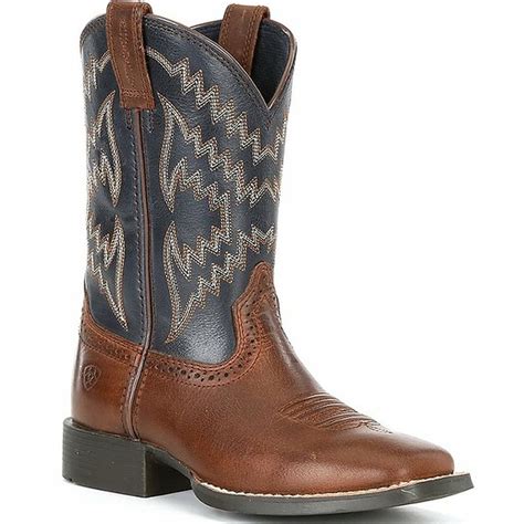 Ariat Toddler Boys' Tycoon Western Boots, Size 11 - Brazen Brown & Arizona Sky (1 pair) Delivery ...