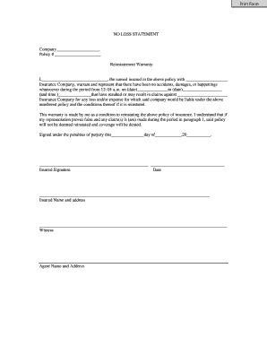 Reinstatement Warranty Form - Blank Fillable Template | Fill Out, Print ...