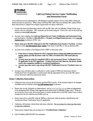 ViroMed LabCorp Patient Service Center Notification And Instruction ...