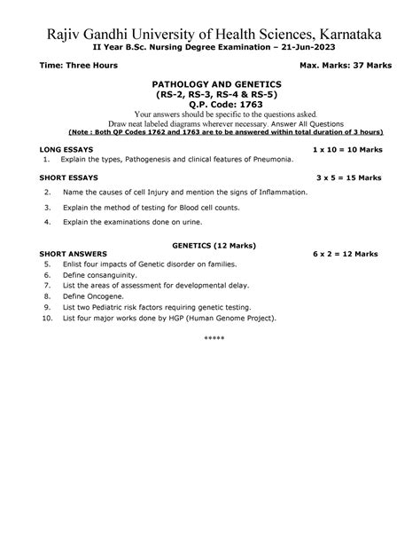 Nursb - 1763 - Pharmacology Pathology Genetics - TP2 ( JUNE-2023 ) JUNE ...