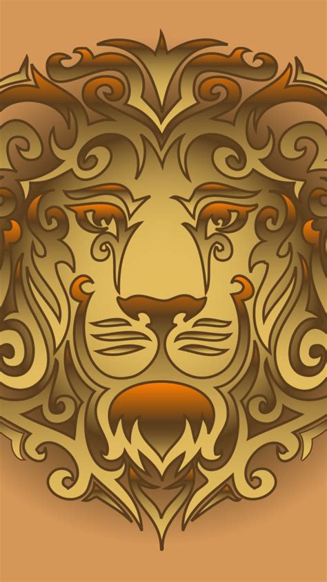 Download wallpaper Leo, head, tribal, lion, head, section minimalism in ...