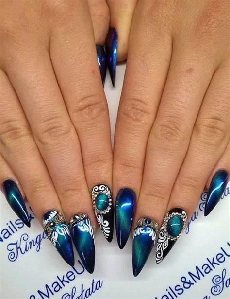 cat eye nail blue