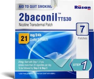 Rusan 2baconil Nicotine Transdermal Patch 21mg/24h | 7 Patches (Step 1 ...