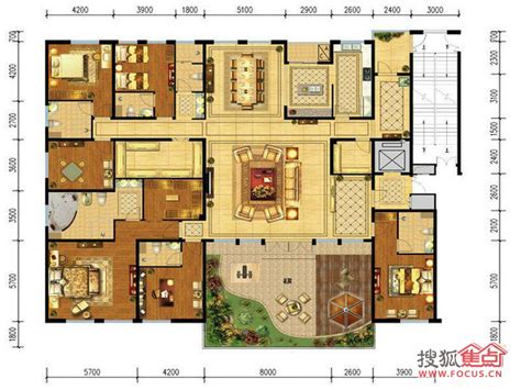 农村自建二层中式四合院别墅设计图，占地400平左右_二层别墅设计图_鲁班设计图纸官网