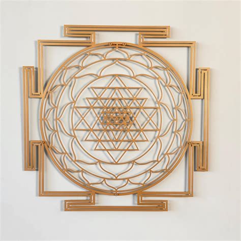 IWA CONCEPT Sri Yantra Sacred Geometry Metal Wall Decor, Unique Modern ...