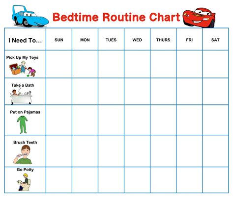 Printable Bedtime Routine Chart - Interactive Chart Tools