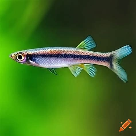 White cloud mountain minnows swimming in a school