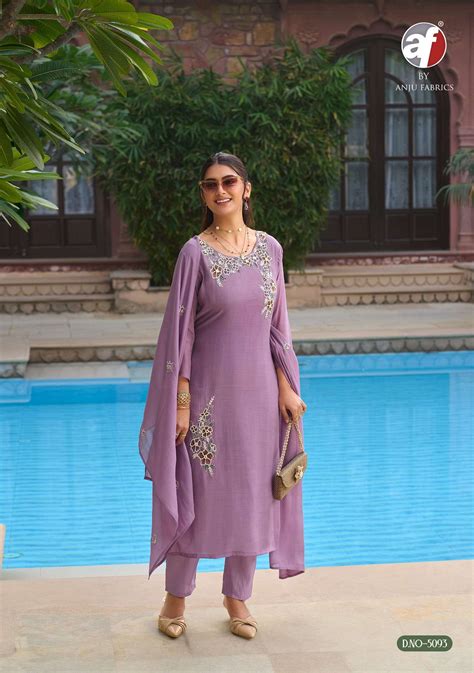 Anju Fabric Patterns Vol 04 Chanderi Salwar Suit Wholesale Surat ...