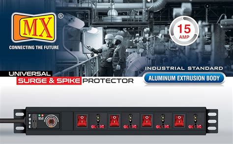 Buy MX 5‑Outlet Extension Board 1500 W 6 A with Live Voltage Display ...